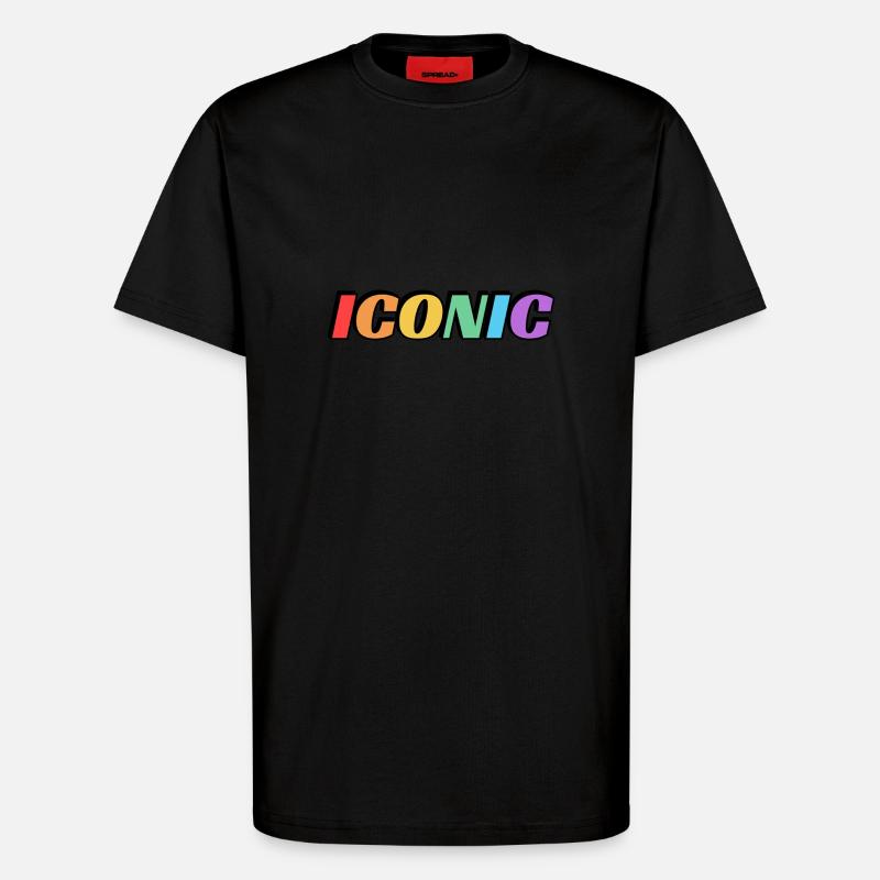 Iconic - Rainbow Text LGBT Pride - T-Shirt - made by SPREAD - SOLID BLACK