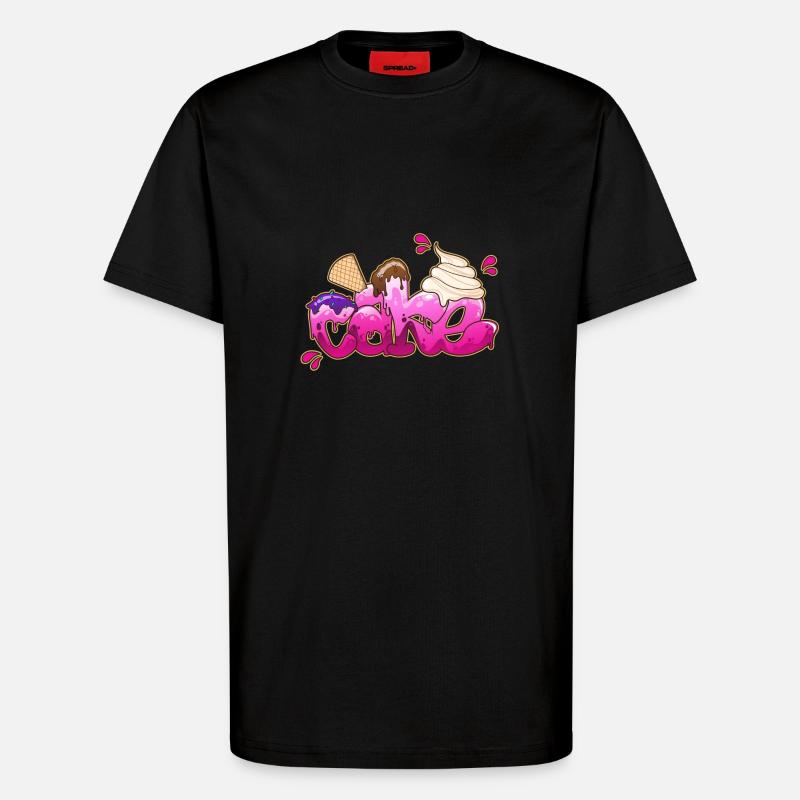 Cake Graffiti Schriftzug - T-Shirt - made by SPREAD - SOLID BLACK