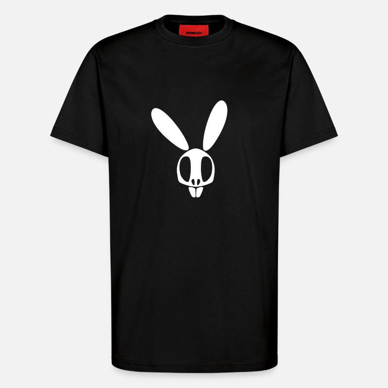 Lapin crâne blanc - T-shirt bio décontracté fabriqué en UE - SOLID BLACK