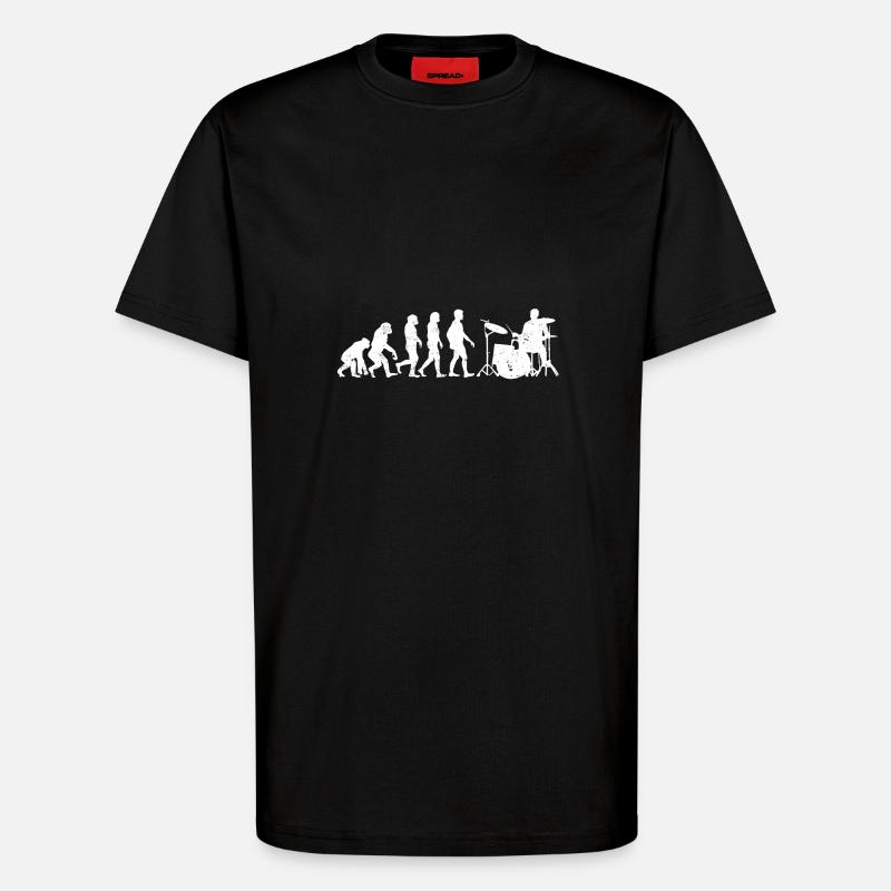 Drummer evolution drums gift drummer - T-Shirt - made by SPREAD - SOLID BLACK