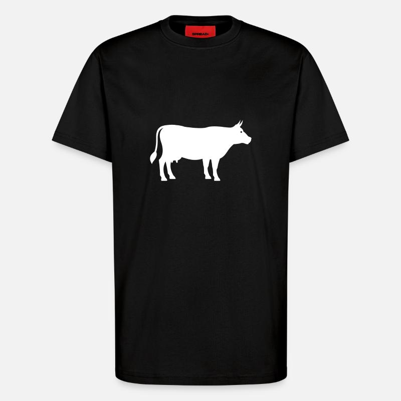 kuh - T-Shirt - made by SPREAD - SOLID BLACK