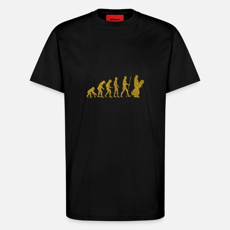 Evolution Snowboard Golden Glitter Effekt - T-Shirt - made by SPREAD - SOLID BLACK