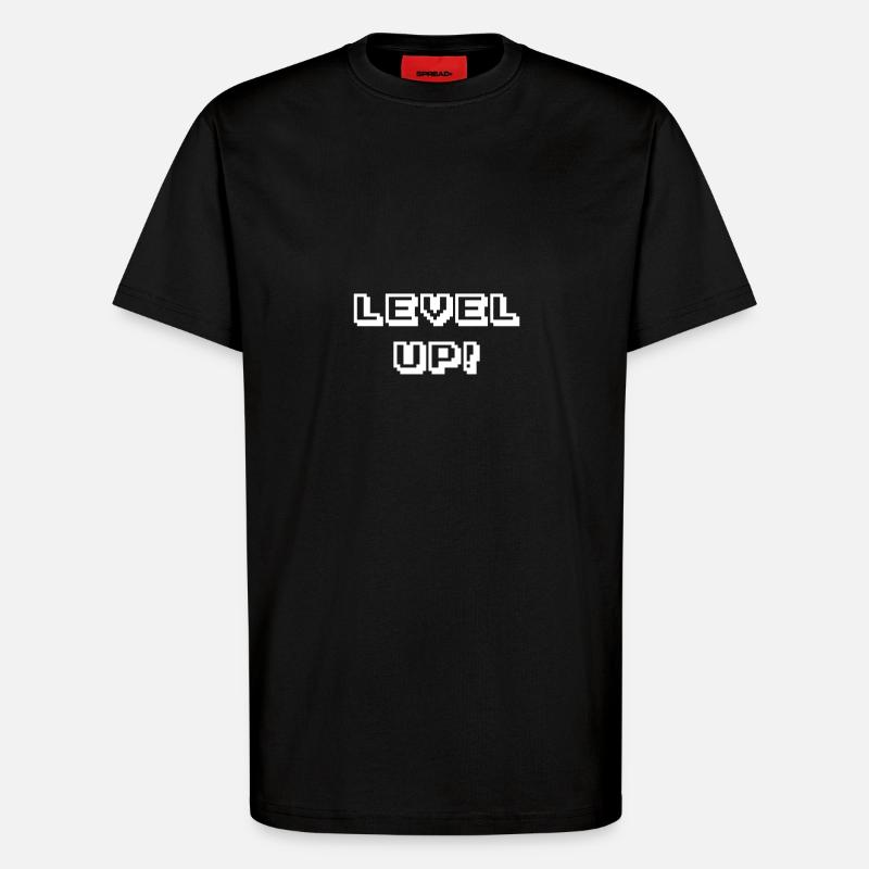 Arcade Level Up Blanc - T-shirt bio décontracté fabriqué en UE - SOLID BLACK