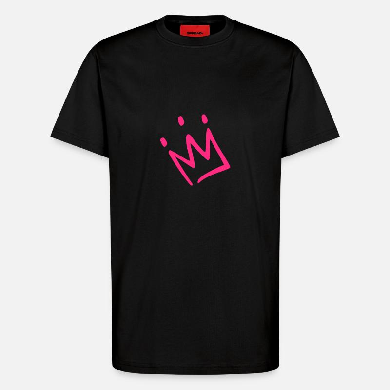 Couronne rose - T-shirt bio décontracté fabriqué en UE - SOLID BLACK
