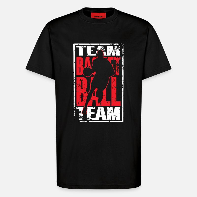 Équipe de basket-ball - T-shirt bio décontracté fabriqué en UE - SOLID BLACK