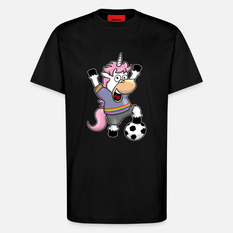 Fussball_Einhorn - T-Shirt - made by SPREAD - SOLID BLACK