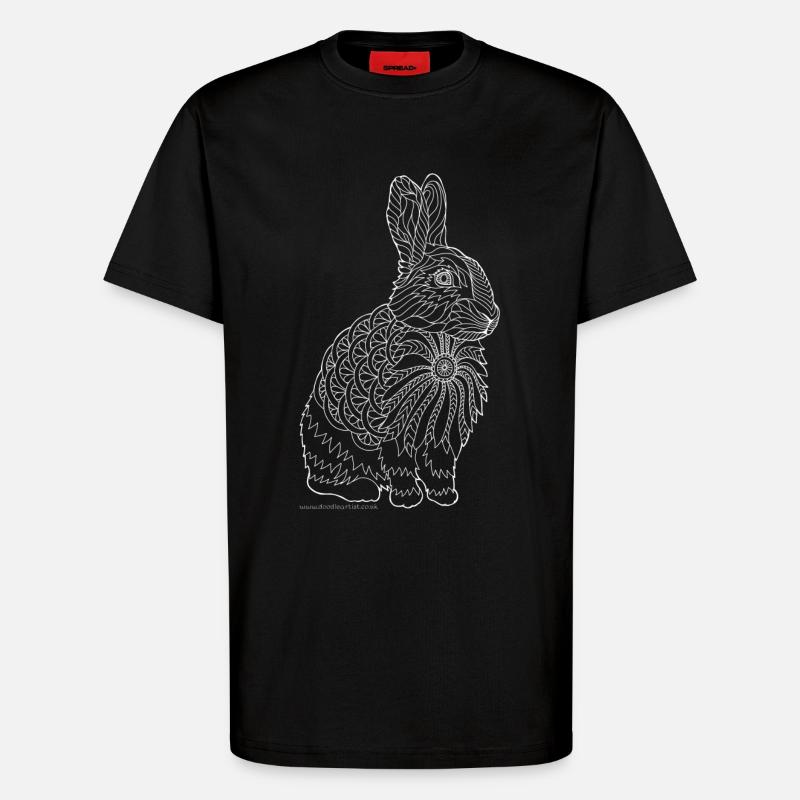 Hasen design weiß - T-Shirt - made by SPREAD - SOLID BLACK