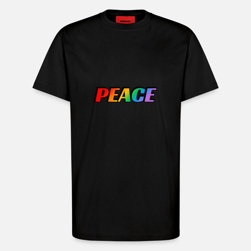 Friedens-Regenbogen - T-Shirt - made by SPREAD - SOLID BLACK