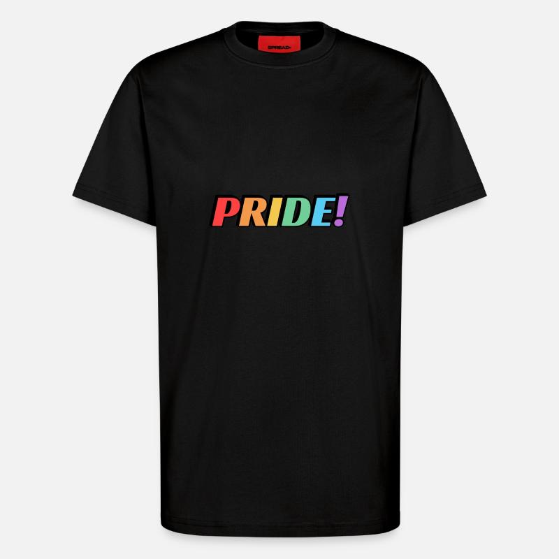 Pride Regenbogen Text - T-Shirt - made by SPREAD - SOLID BLACK