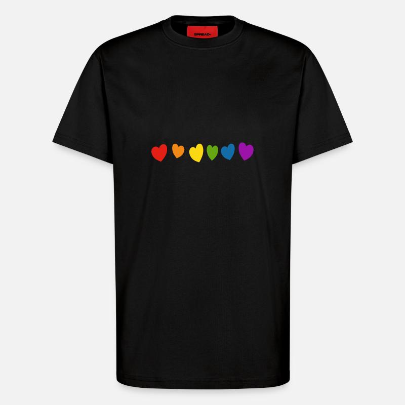 Regenbogenherzen LGBT Pride - T-Shirt - made by SPREAD - SOLID BLACK