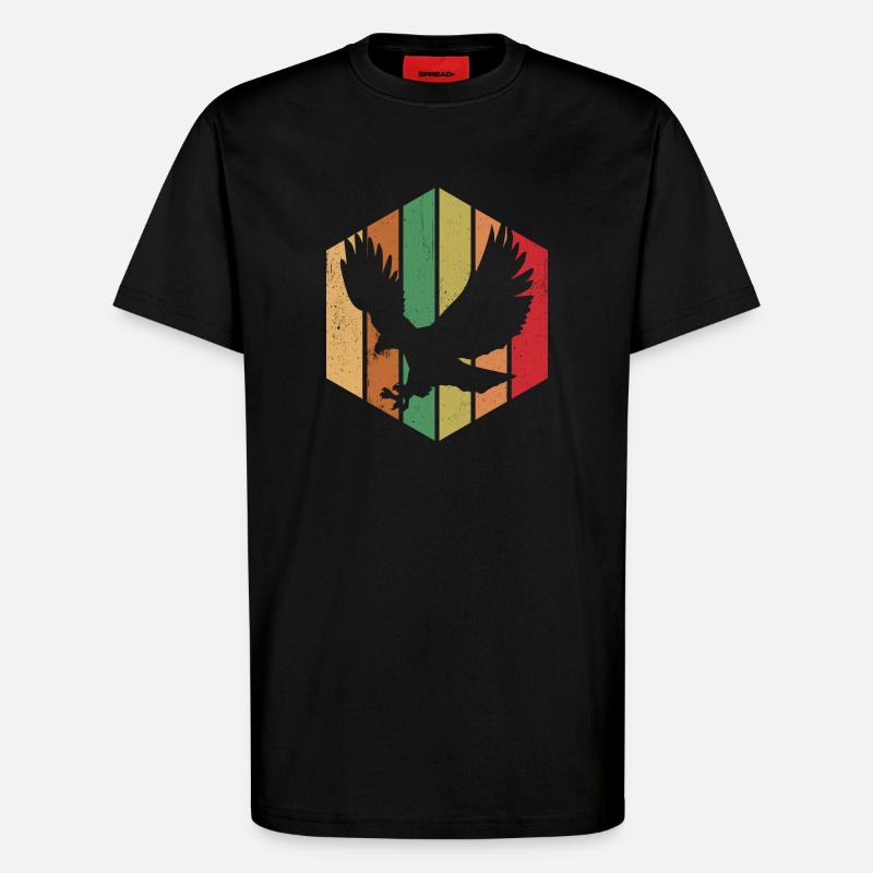 Vogel Retro Grafik - T-Shirt - made by SPREAD - SOLID BLACK