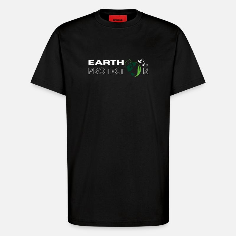 Earth protector - T-shirt bio décontracté fabriqué en UE - SOLID BLACK