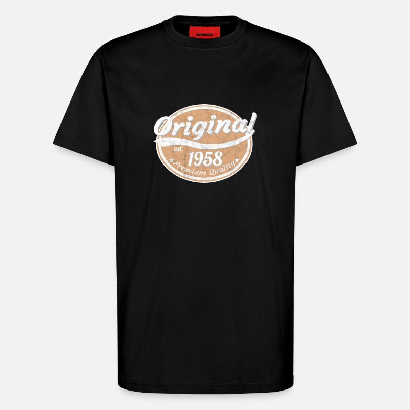 1958 - T-shirt bio décontracté fabriqué en UE - SOLID BLACK