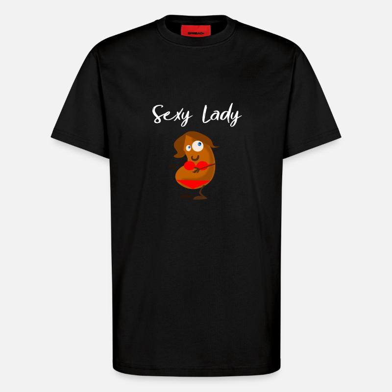 Sexy lady as a bean - T-Shirt - made by SPREAD - SOLID BLACK