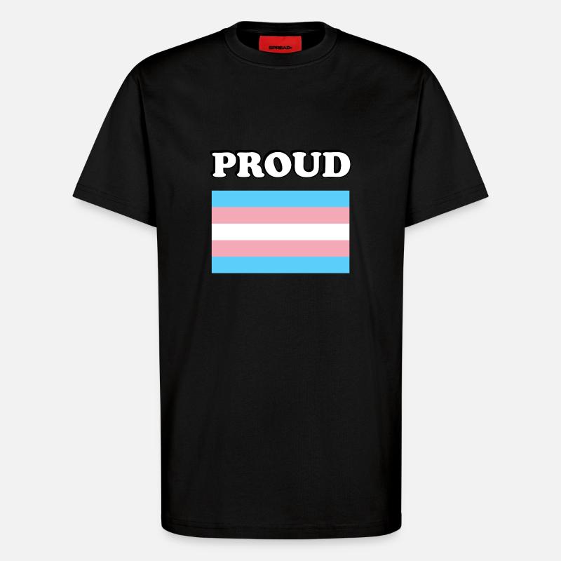 Trans Pride Transpride Flagge - T-Shirt - made by SPREAD - SOLID BLACK