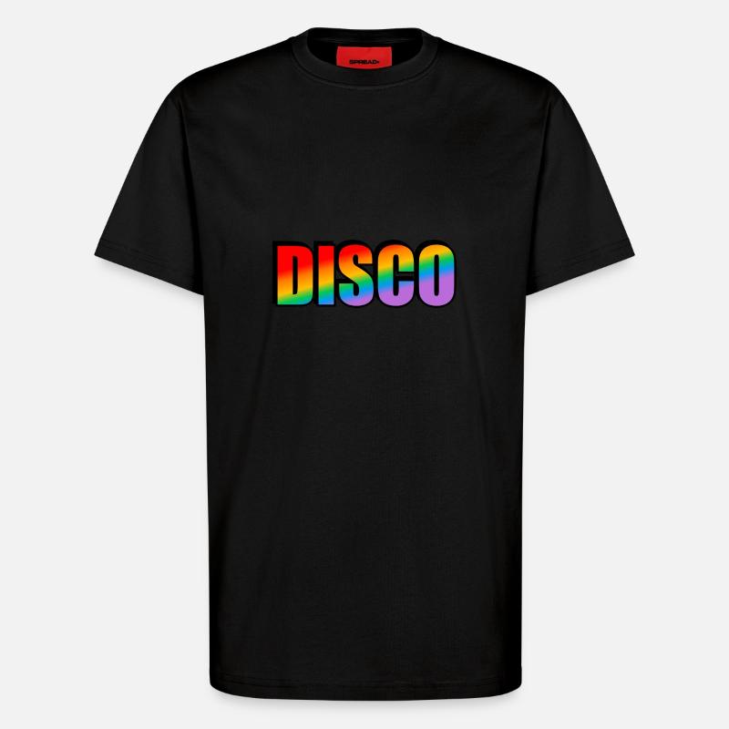 DISCO Gay Regenbogen Pride - T-Shirt - made by SPREAD - SOLID BLACK