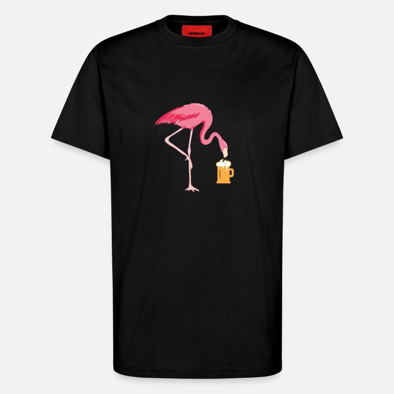 Flamingo Bier - T-Shirt - made by SPREAD - SOLID BLACK