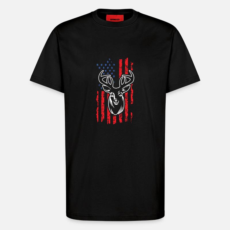 Hirsch jagen - T-Shirt - made by SPREAD - SOLID BLACK