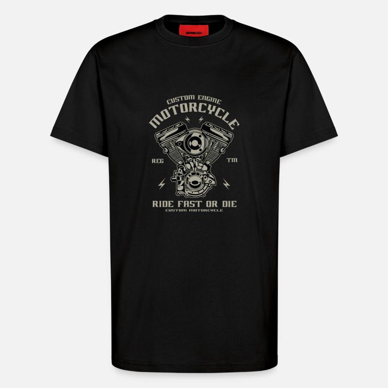 Custom Engine - T-Shirt - made by SPREAD - SOLID BLACK