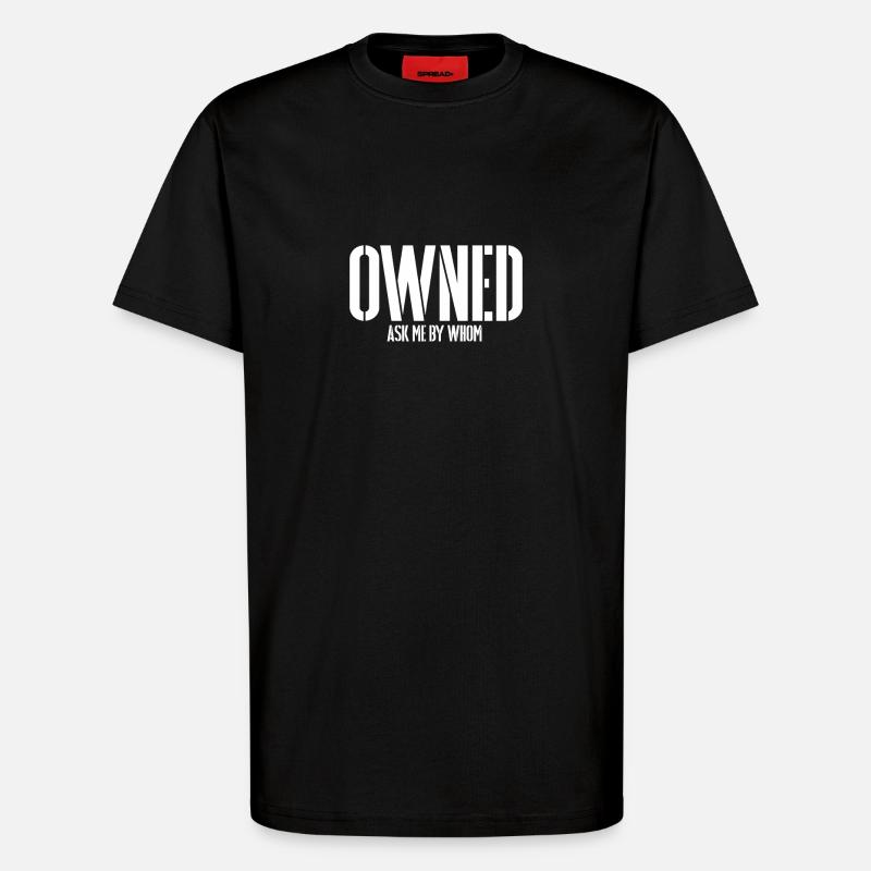 OWNED BDSM SLAVE Sub Devotion Bondage - T-shirt bio décontracté fabriqué en UE - SOLID BLACK