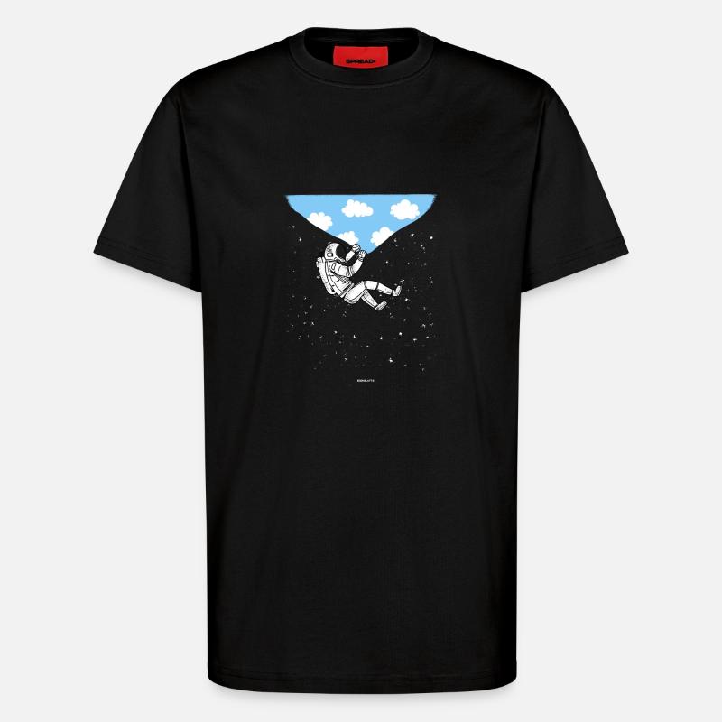 ASTRONAUT Wolken Geschenk - T-Shirt - made by SPREAD - SOLID BLACK