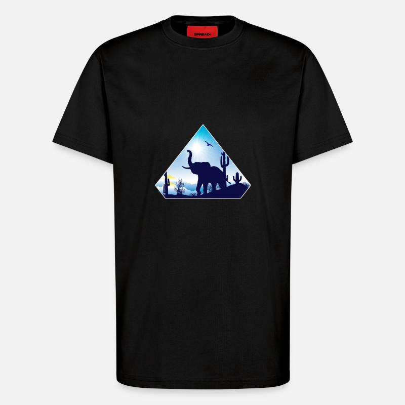Elefant - T-Shirt - made by SPREAD - SOLID BLACK