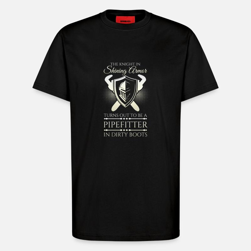Pipefitter Knight - T-Shirt - made by SPREAD - SOLID BLACK