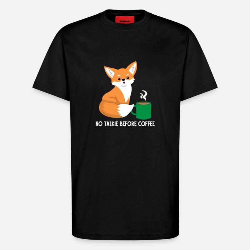 Fox - vixen - fox lovers - coffee - T-Shirt - made by SPREAD - SOLID BLACK
