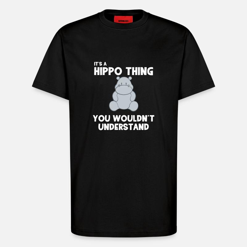 Hippo - Hippos - Hippofan - Gift - T-Shirt - made by SPREAD - SOLID BLACK