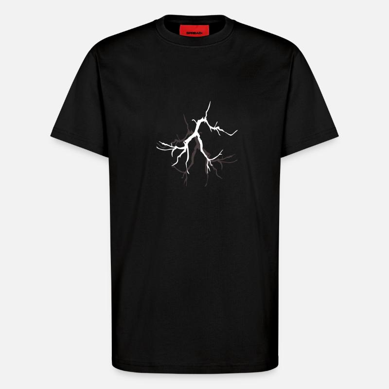 Lightning with Lightning Bolt graphics - T-Shirt - made by SPREAD - SOLID BLACK