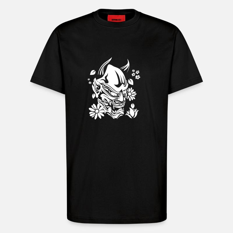 Devil with flowers knows - T-Shirt - made by SPREAD - SOLID BLACK