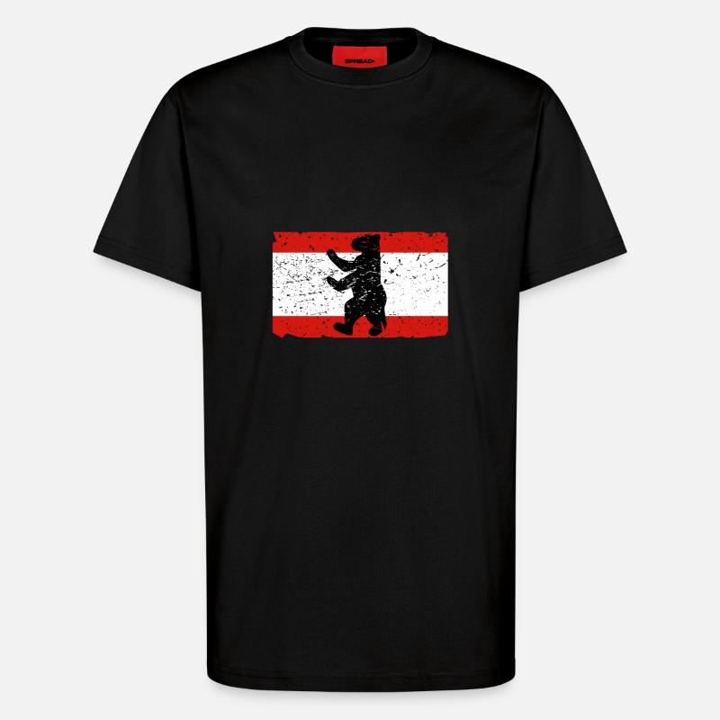 Berliner Bär mit Berlin Flagge - T-Shirt - made by SPREAD - SOLID BLACK