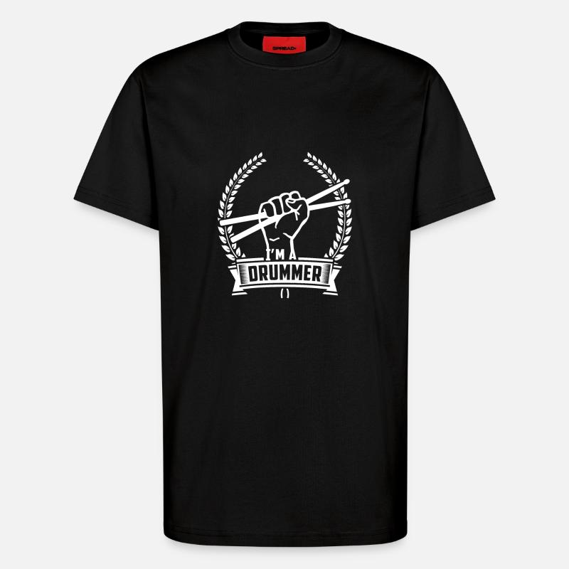 Gift drummer drummer drummer - T-Shirt - made by SPREAD - SOLID BLACK