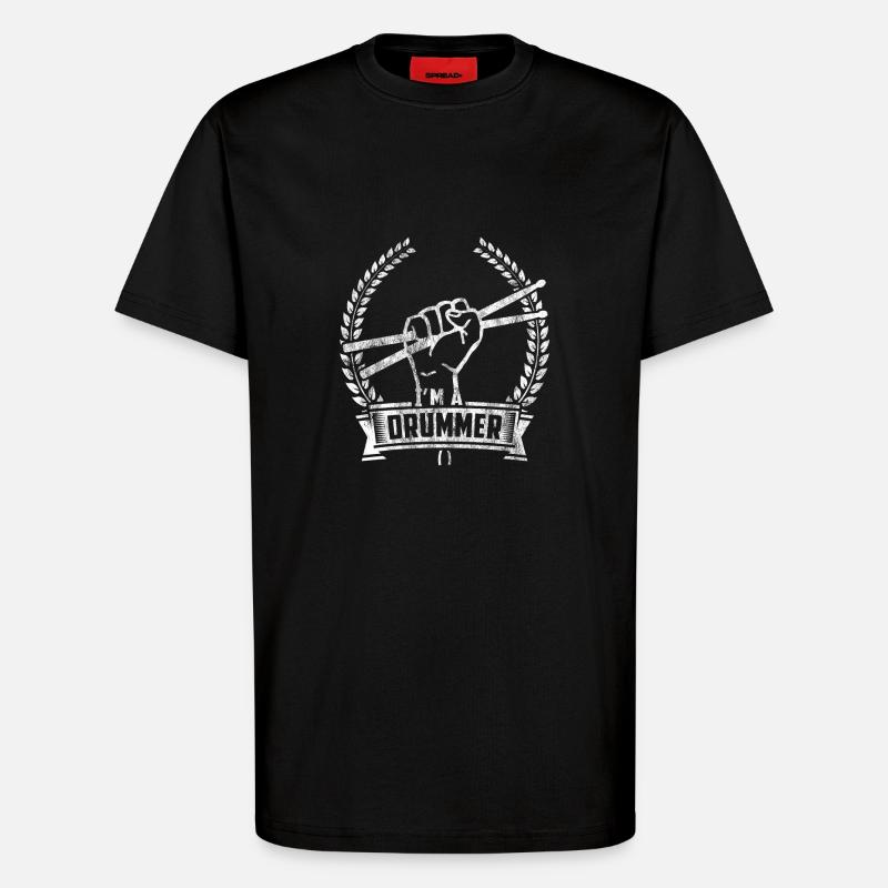 Gift drummer drummer drummer - T-Shirt - made by SPREAD - SOLID BLACK