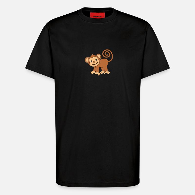 Affe Äffchen - T-Shirt - made by SPREAD - SOLID BLACK