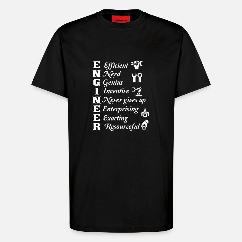 Engineer Things About Engineer - T-Shirt - made by SPREAD - SOLID BLACK
