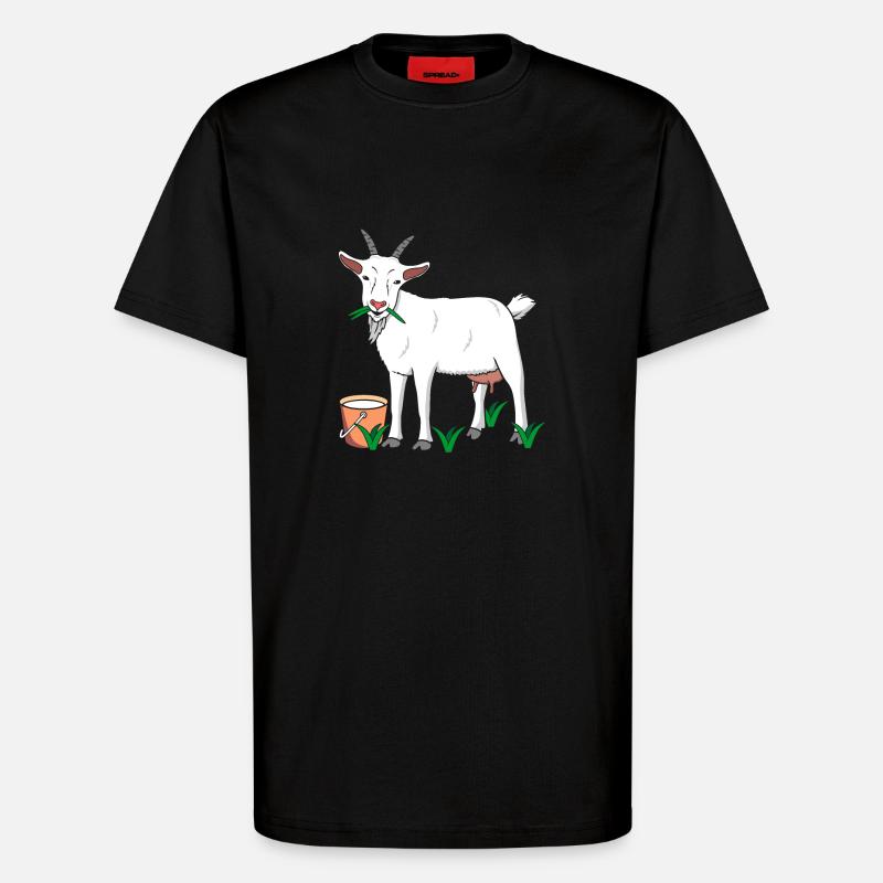 Lait de chèvre - T-shirt bio décontracté fabriqué en UE - SOLID BLACK