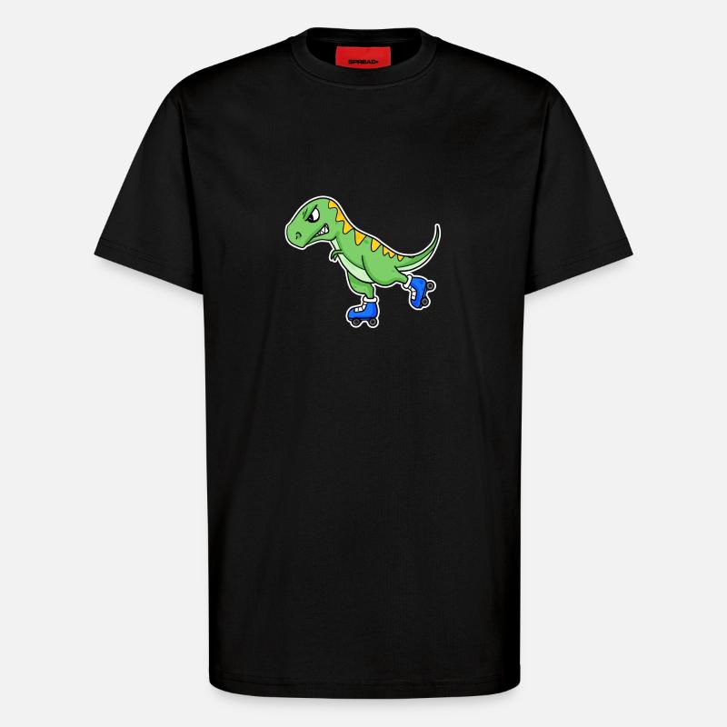 Inline Skating Dinosaurier - T-Shirt - made by SPREAD - SOLID BLACK
