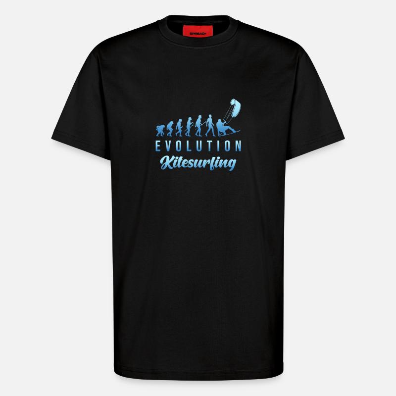 Kitesurf Evolution - T-shirt bio décontracté fabriqué en UE - SOLID BLACK