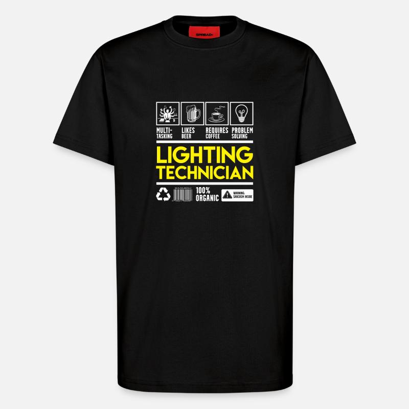 Light Technician - T-Shirt - made by SPREAD - SOLID BLACK