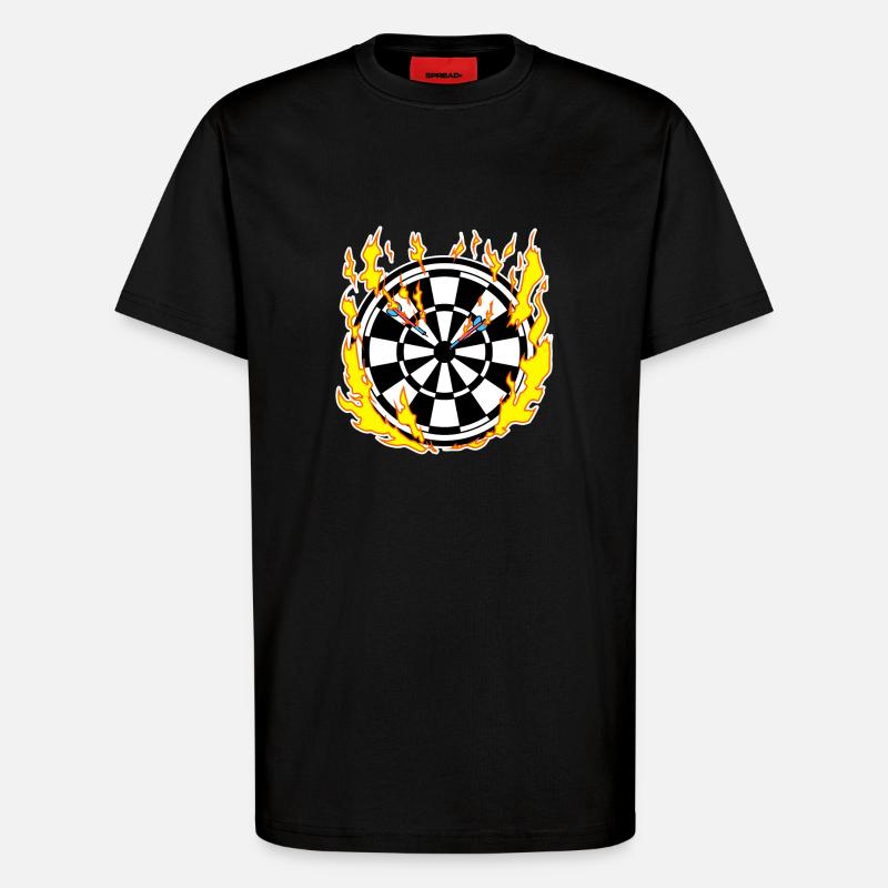 Jeu de fléchettes en feu - T-shirt bio décontracté fabriqué en UE - SOLID BLACK