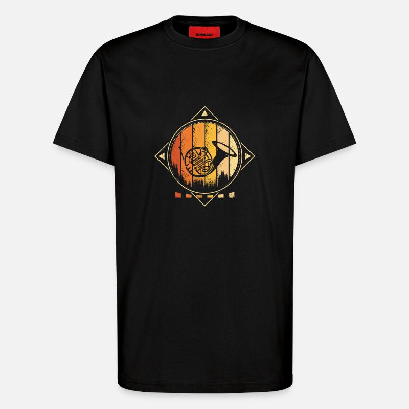 Waldhorn Retro - T-Shirt - made by SPREAD - SOLID BLACK