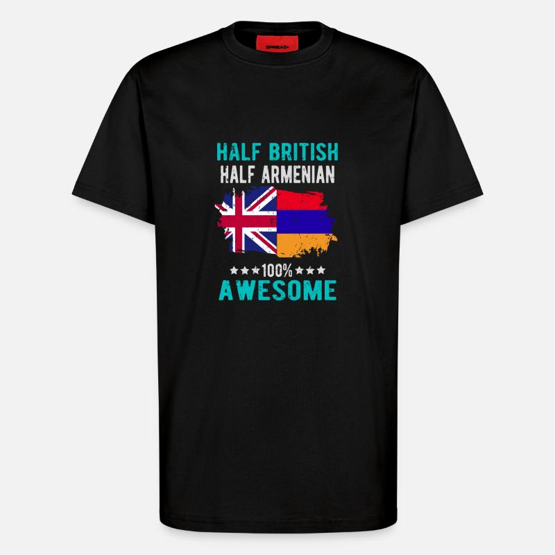 Halb Brite Halb Armenier - T-Shirt - made by SPREAD - SOLID BLACK