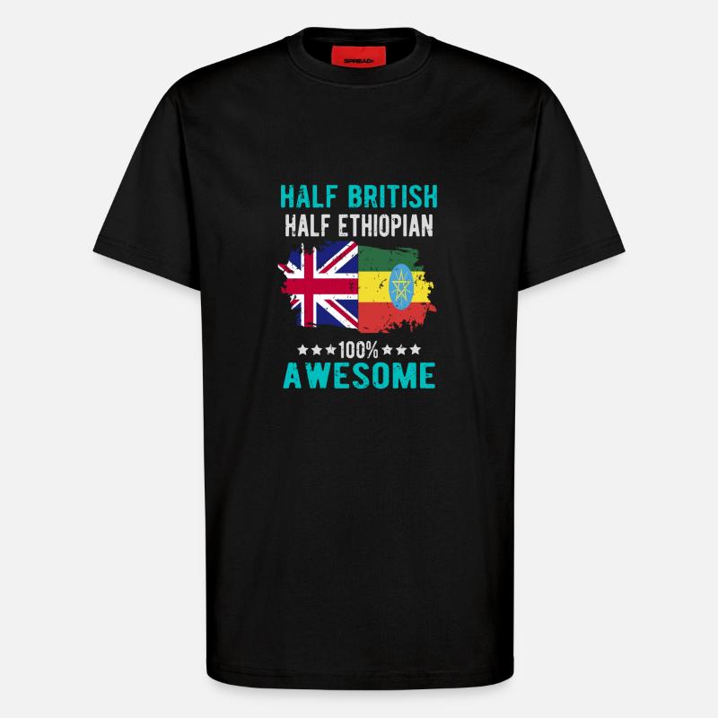 Halb Brite Halb Äthiopier - T-Shirt - made by SPREAD - SOLID BLACK