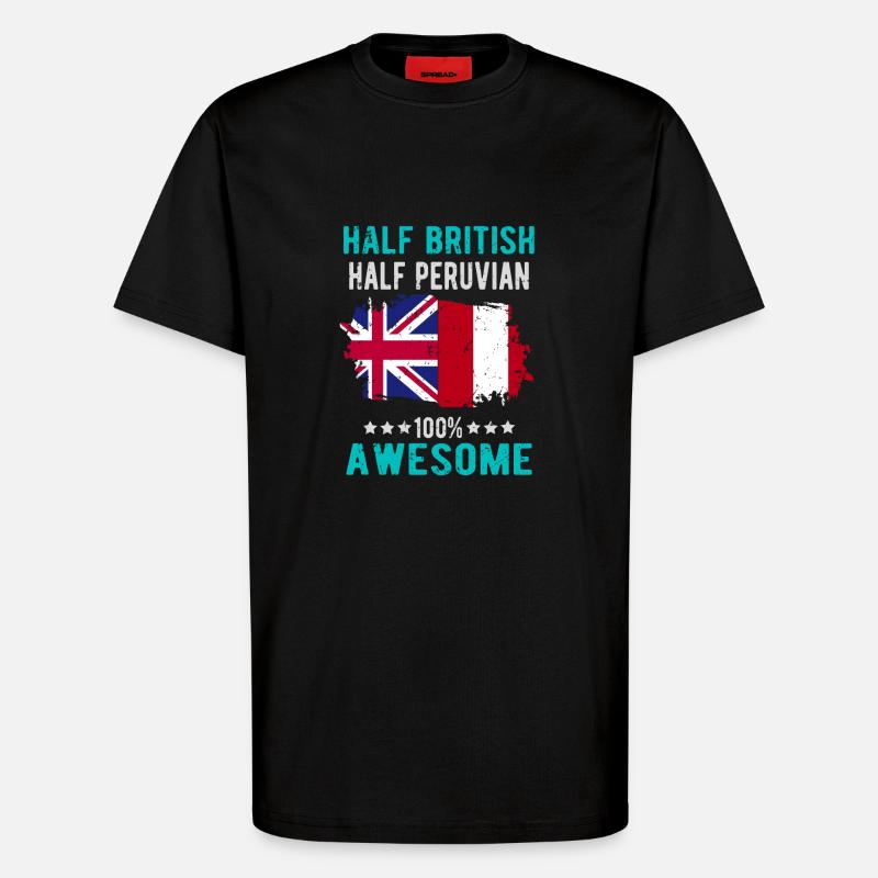 Halb Brite Halb Peruaner - T-Shirt - made by SPREAD - SOLID BLACK