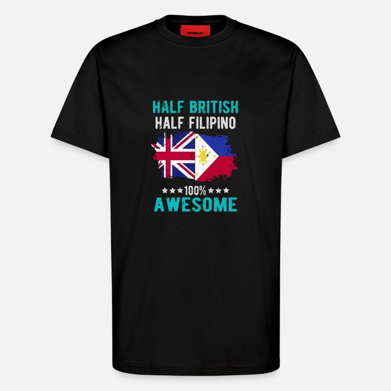 Halb Brite Halb Philippiner - T-Shirt - made by SPREAD - SOLID BLACK