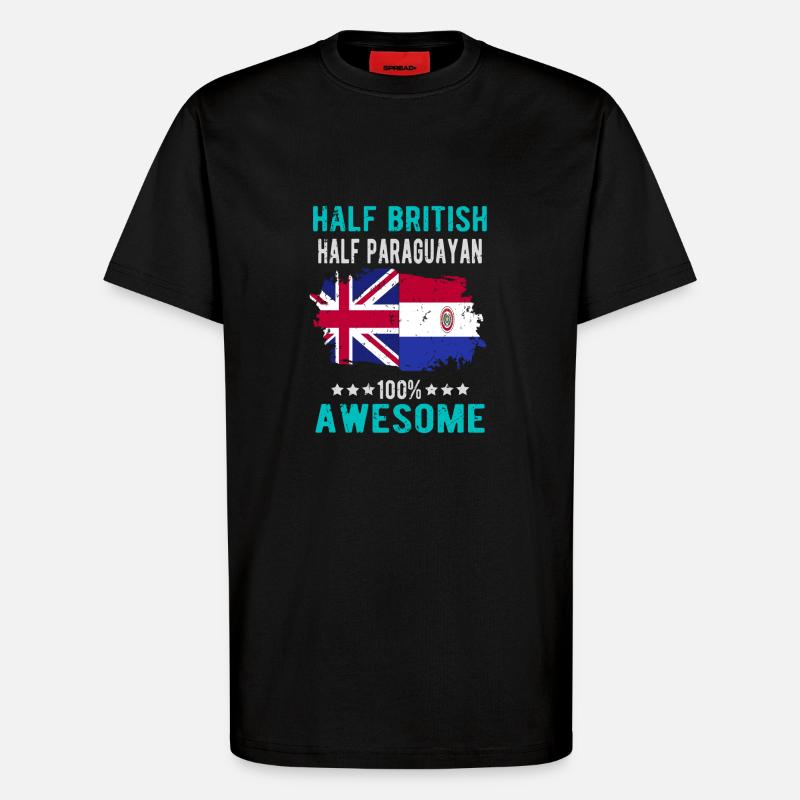 Half British Half Paraguayan - T-Shirt - made by SPREAD - SOLID BLACK