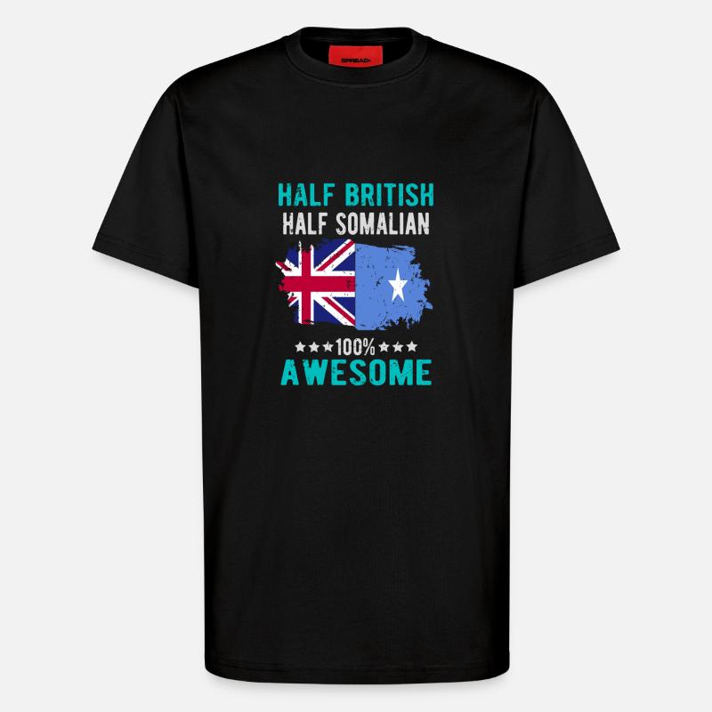 Halb Brite Halb Somalier - T-Shirt - made by SPREAD - SOLID BLACK