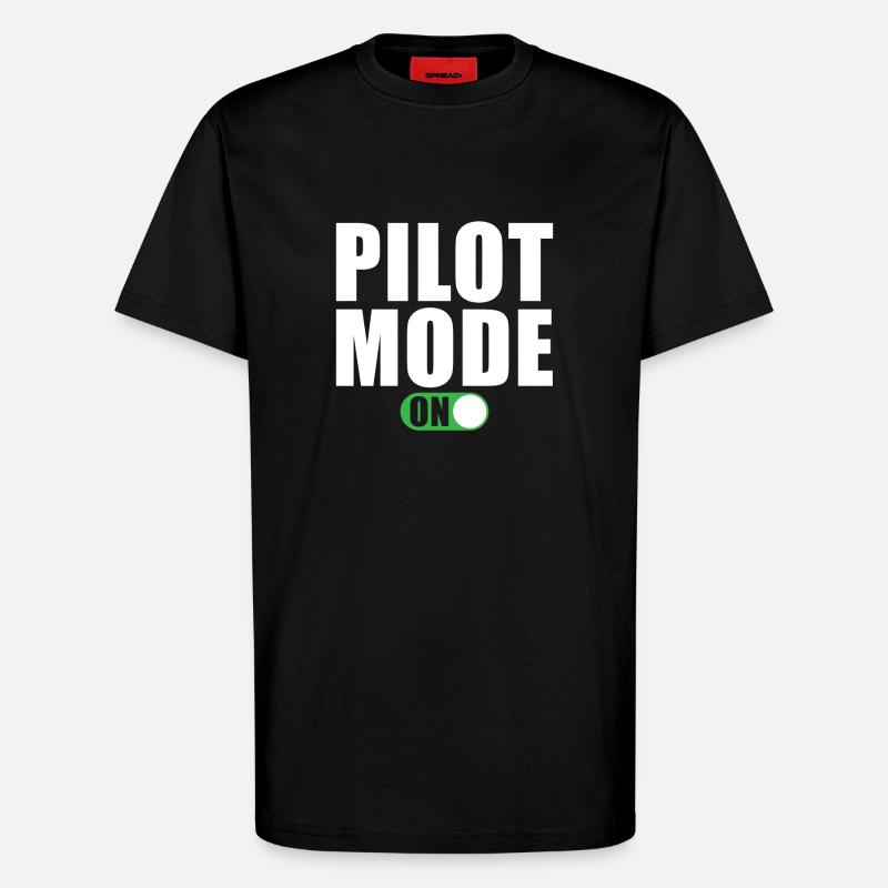 Mode pilote activé - T-shirt bio décontracté fabriqué en UE - SOLID BLACK