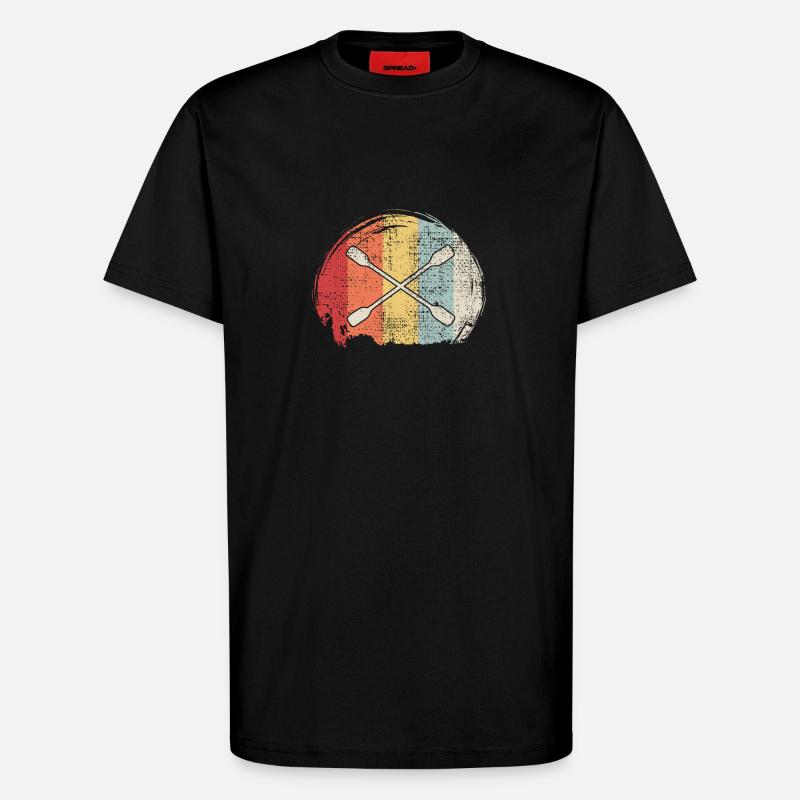 Kayak Paddle Retro - T-Shirt - made by SPREAD - SOLID BLACK